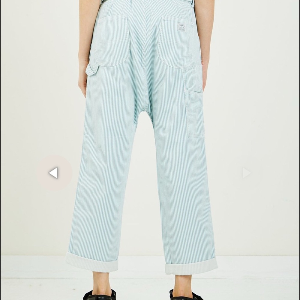 Denimist Carpenter Drop Pants Jeans Denim Striped Light Blue ankle length 28 NWT - Picture 3 of 12